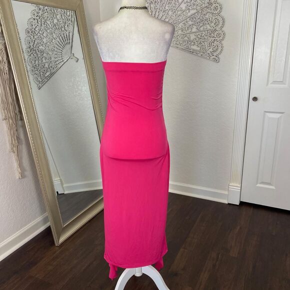 Mermaid Sirencore Bright Pink Strapless Jelly Fish Midi Maxi Dress XS / S - Picture 5 of 7